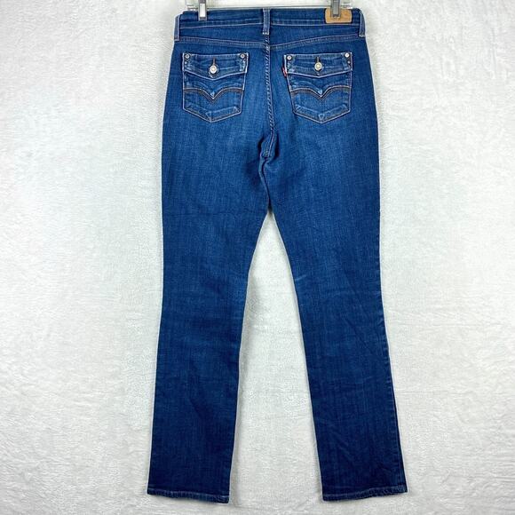 VTG Levis 505 Straight Leg Jeans Womens 30x32 Stretch Flap Pocket Y2K Rocker - Picture 2 of 10